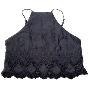 KENDALL & KYLIE Zippered Lace Crop Top